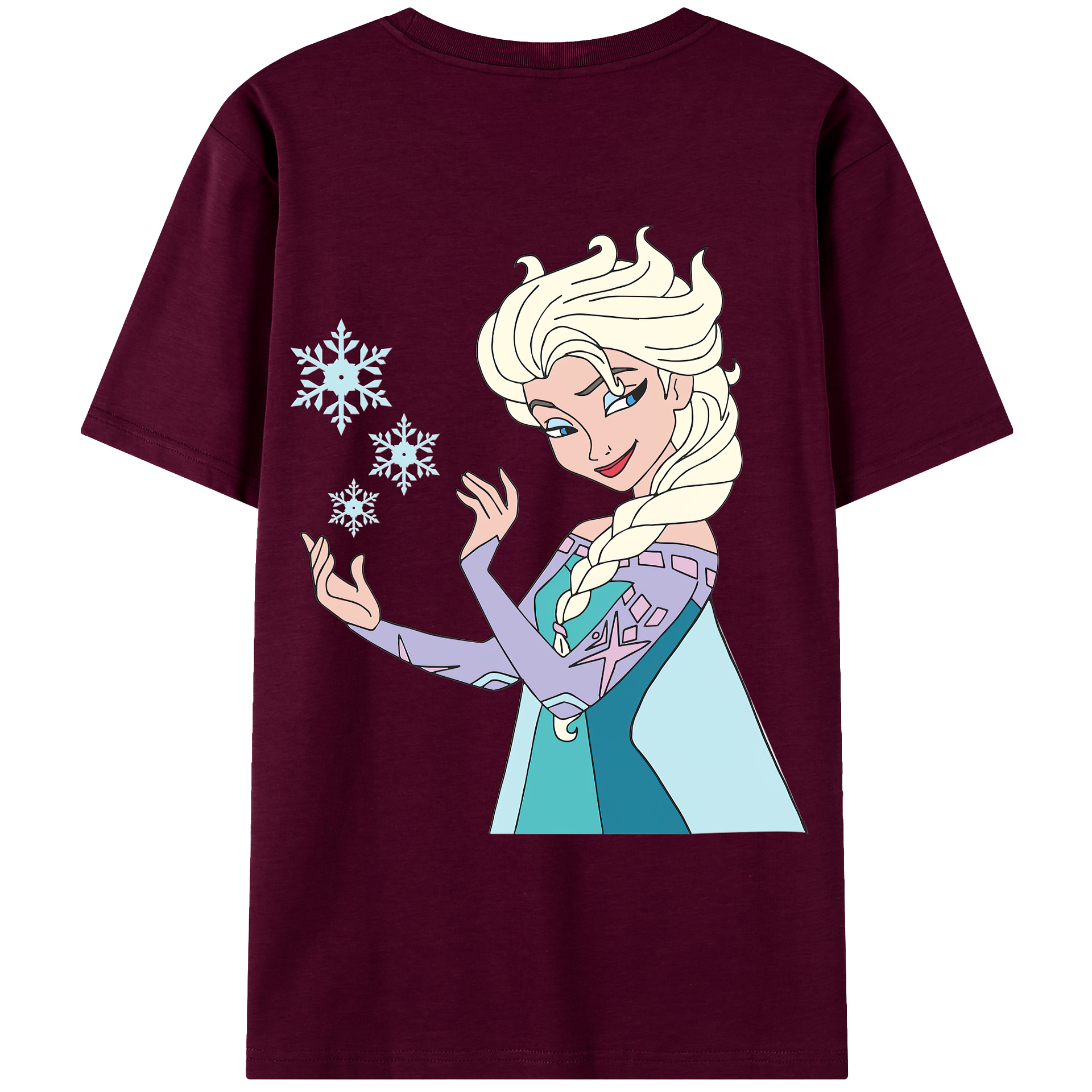 （画像用） アナと雪の女王 アンナ エルサ Frozen Anna Elsa レディース半袖Tシャツ(バックプリント)
